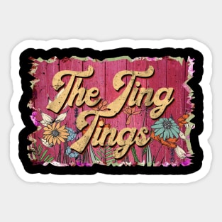 Classic Ting Personalized Flowers Proud Name Sticker